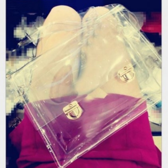 Transparent Clear Handbag Tote Shoulder Bag - Picture 3 of 5